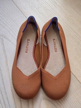 Rothy's Orange Terracotta Knit Slip-On Round Toe Flats Shoes Size 7.5